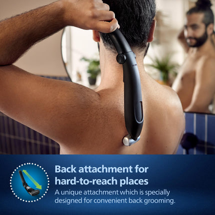 Philips Body Trimmer for Men| Removes back hair|Clinically Tested for Sensitive SkinI Patented Pearl Tip & Showerproof, 3 Year Warranty, 60 min runtime & 5 min Quick Charge - BG5021/15 