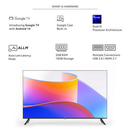 Acer 80 cm (32 inches) I Pro Series HD Ready Smart LED Google TV AR32HDIGU2841AT (Black)