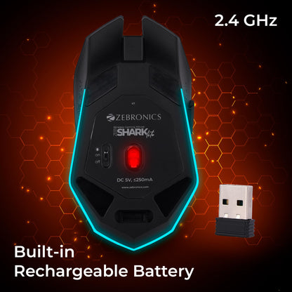 ZEBRONICS-Transformer-M with a High-Performance Gold-Plated USB Mouse: 6 Buttons, Multi-Color LED Lights,High-Resolution Sensor with max 3600 DPI, and DPI Switch(Black)