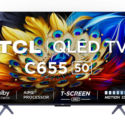 TCL 126 cm (50 inches) 4K Ultra HD Smart QLED Google TV 50C655 (Black) 