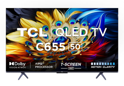 TCL 139 cm (55 inches) 4K Ultra HD Smart QLED Google TV 55C61B (Black)