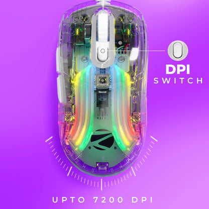 ZEBRONICS-Transformer-M with a High-Performance Gold-Plated USB Mouse: 6 Buttons, Multi-Color LED Lights,High-Resolution Sensor with max 3600 DPI, and DPI Switch(Black)