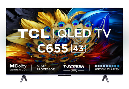 TCL 139 cm (55 inches) 4K Ultra HD Smart QLED Google TV 55C61B (Black)