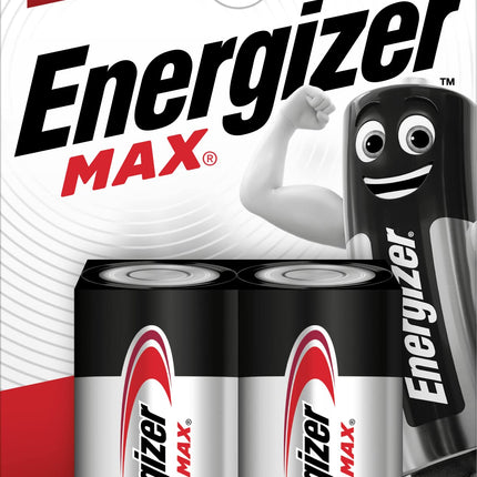 Energizer Max Alkaline C Batteries, 2 Pack