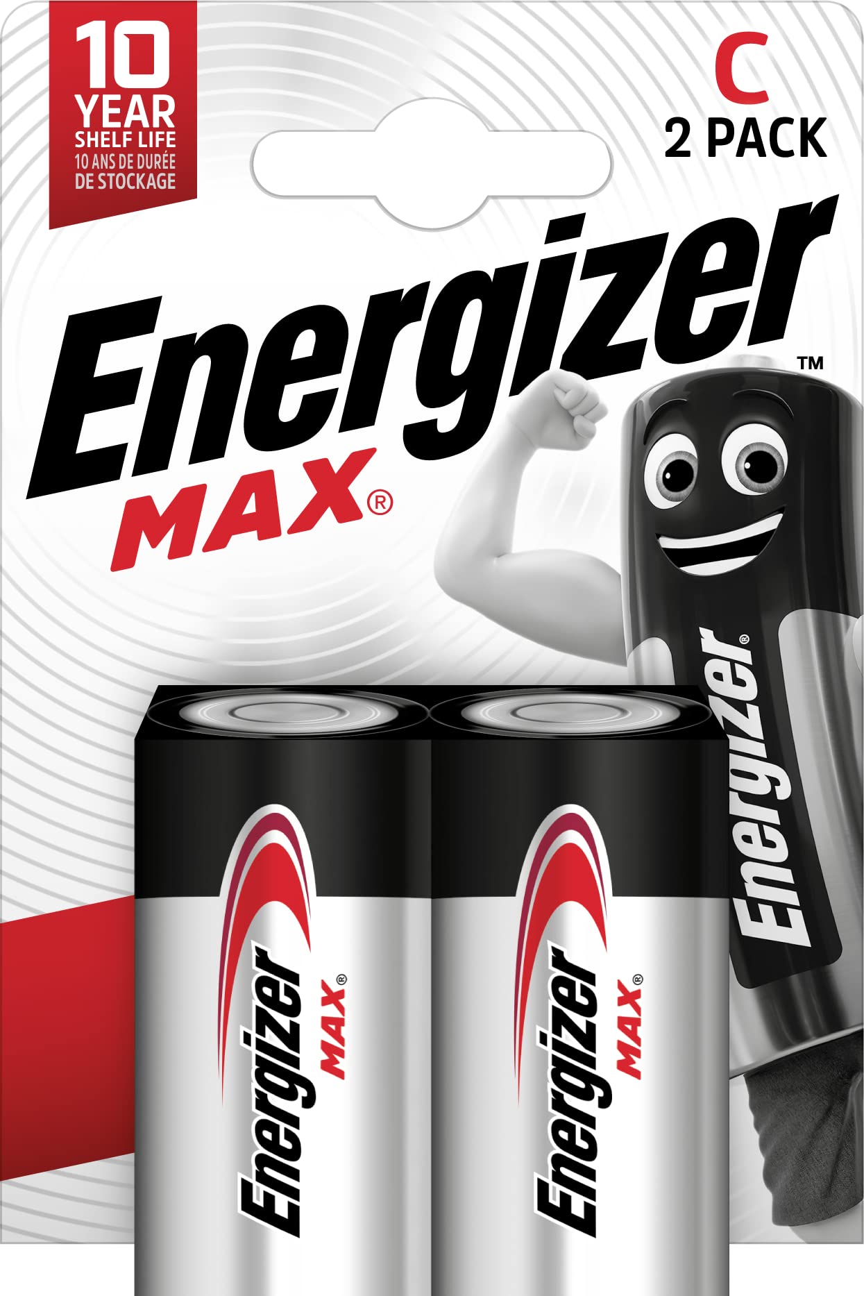 Energizer Max Alkaline C Batteries, 2 Pack