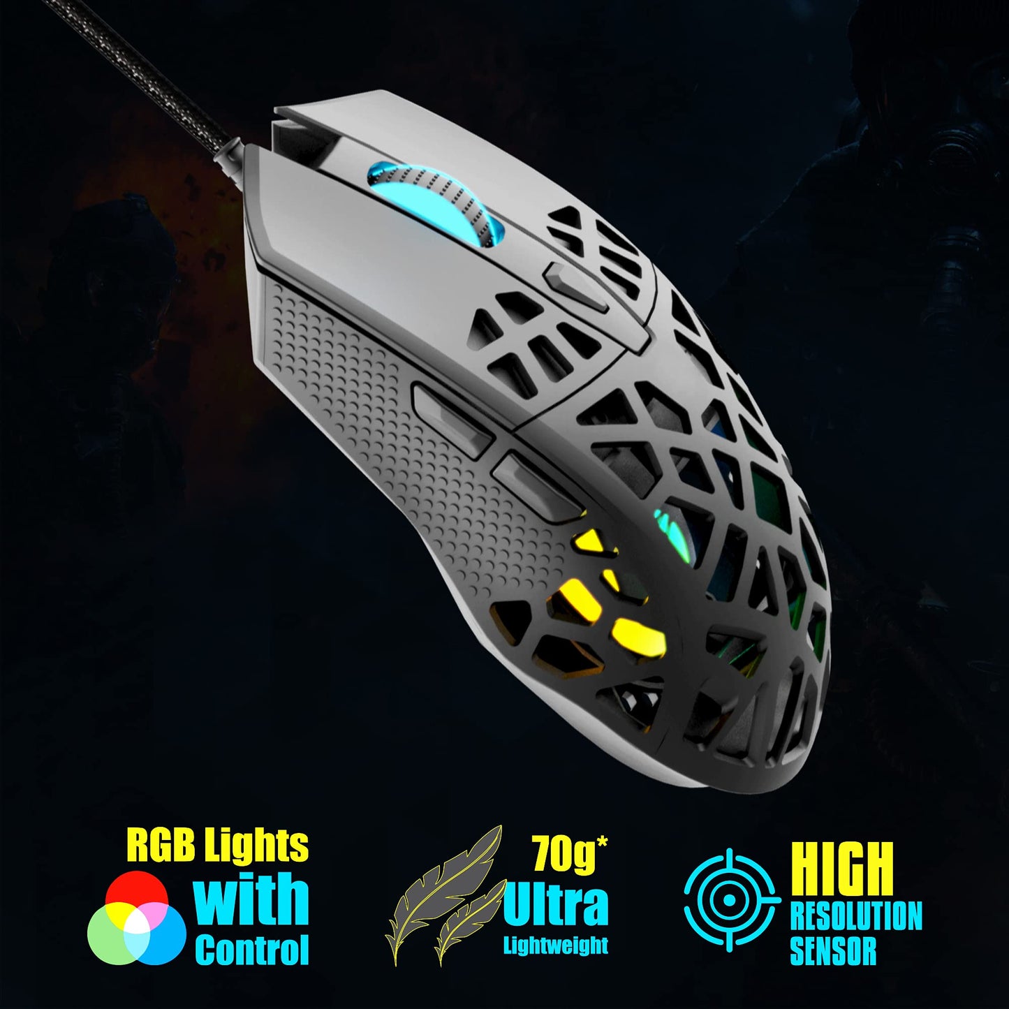 ZEBRONICS-Transformer-M with a High-Performance Gold-Plated USB Mouse: 6 Buttons, Multi-Color LED Lights,High-Resolution Sensor with max 3600 DPI, and DPI Switch(Black)