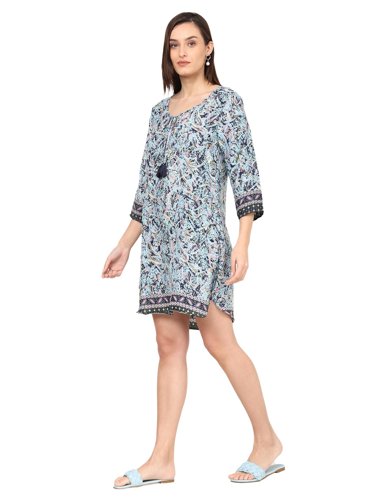 KE | KANHA EXPORTS Women Kurta Straight Printed Kurta Floral Printed Kurta/Straight Round Neck Printed Kurta/Beach wear/Festival wear/Casual wear