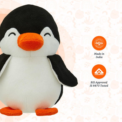 Amazon Brand - Jam & Honey Soft Penguin Plush Toy for Kids | Soft Toy for Boys and Girls | Super-Soft and Safe| Ideal for Gifting | Height 17 cm | Black and White