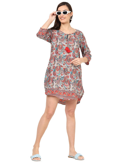 KE | KANHA EXPORTS Women Kurta Straight Printed Kurta Floral Printed Kurta/Straight Round Neck Printed Kurta/Beach wear/Festival wear/Casual wear