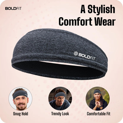 Boldfit Polyester Blend Head Band for Man Sports Head Bandana for Men & Women Gym Hair Band for Men Workout, Running Breathable, Non-Slip & Quick Drying Head Bands for Long Hair