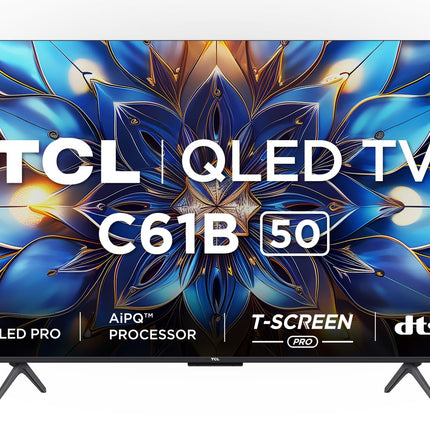 TCL 126 cm (50 inches) 4K Ultra HD Smart QLED Google TV 50C61B (Black) 