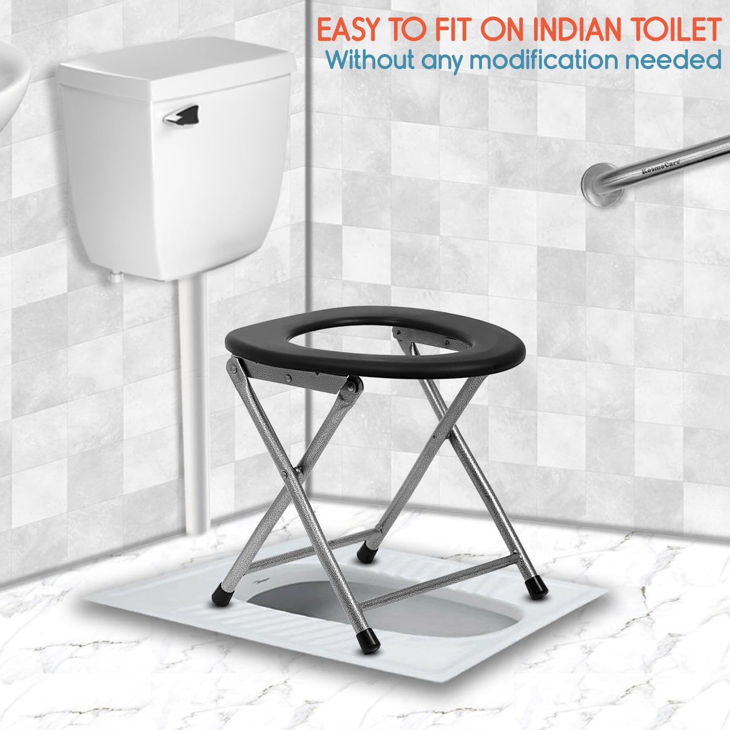 KosmoCare Premium Imported Folding Commode Stool