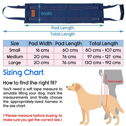 KosmoCare Dog Sling Support and Rehab Harness for Weak Rear Legs | Dog Hip Support Harness | Adjustable Straps Support for Elderly, Injured and Disabled Dogs - Large