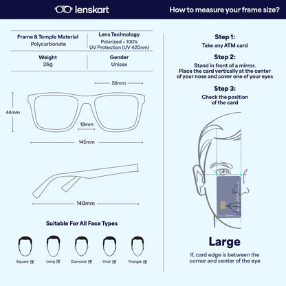 VINCENT CHASE EYEWEAR By Lenskart | Full Rim Square Sunglasses | Polarized And 100% UV Protected|Men & Women| Vc S13973