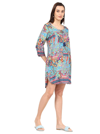 KE | KANHA EXPORTS Women Kurta Straight Printed Kurta Floral Printed Kurta/Straight Round Neck Printed Kurta/Beach wear/Festival wear/Casual wear