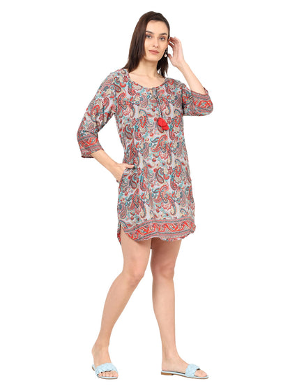 KE | KANHA EXPORTS Women Kurta Straight Printed Kurta Floral Printed Kurta/Straight Round Neck Printed Kurta/Beach wear/Festival wear/Casual wear