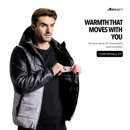 Boldfit Jacket For Men Winter Wear Puffer Jacket For Men Monsoon Winter Wear for men Men Hooded Winter Jackets For Men Padded Bomber Jacket For Men Full Sleeve Mens Jacket Winter Mens jacket Man