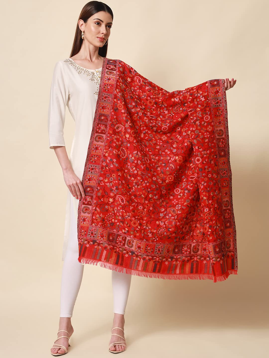 Pashmoda - Women’s Kaani Wool Blend Shawl, Wrap