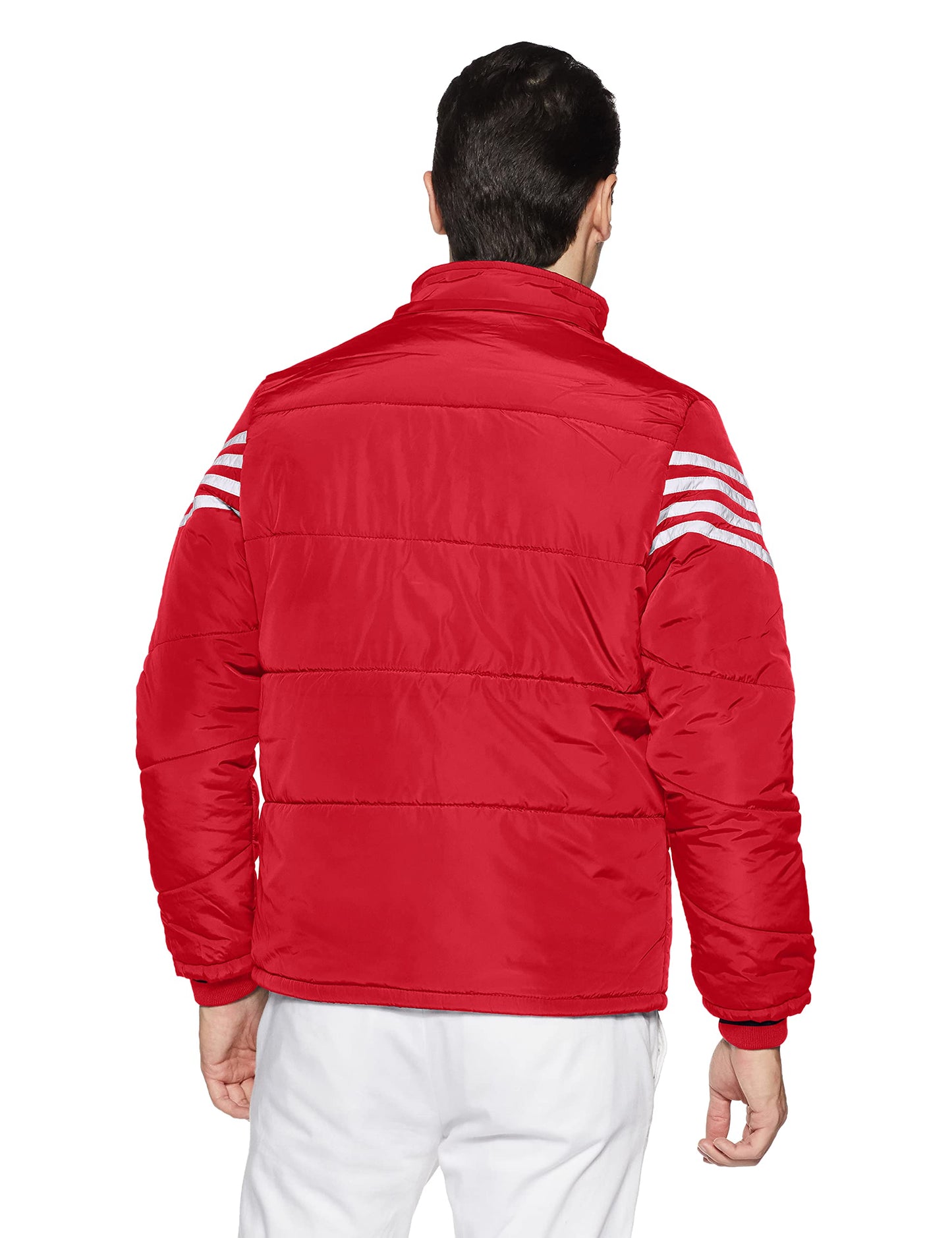 Men's Regular Fit Quilted Bomber Jacket with Detachable Hood - Winter Warm, Insulated Lining, Ribbed Cuffs, and Stylish Design