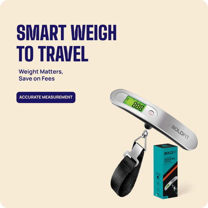 Boldfit Weight Machine For Luggage Weighing Scale, Luggage Weight Machine Weighing Machine For Luggage With LCD Display Luggage Weighing Scale