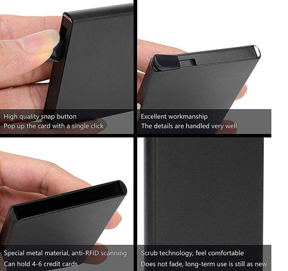 Stealodeal Black RFID Blocking Aluminium Pop-Up Debit/Credit/ATM Men/Women Card Holder