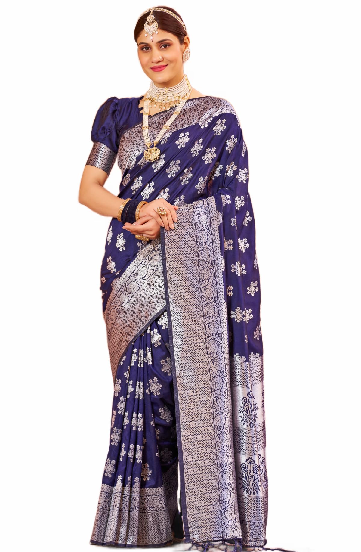 SWORNOF Womens Kanjivaram Banarasi Silk Saree Kanchipuram Patola saree