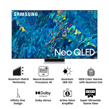 Samsung 138 cm (55 inches) 4K Ultra HD Smart NEO QLED TV QA55QN95BAKLXL (Bright Silver) 