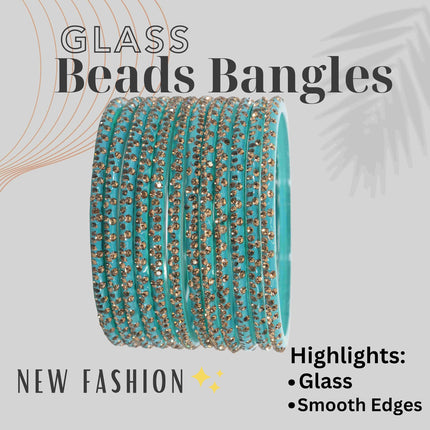 LAVAZZA Designer Glass Bangles Set with Diamond Stone For Women & Girls | Stylish Glass Bangles | Fancy Chudi Set | Traditional Women's Bangles | Fashion Jewellery- Set of 12