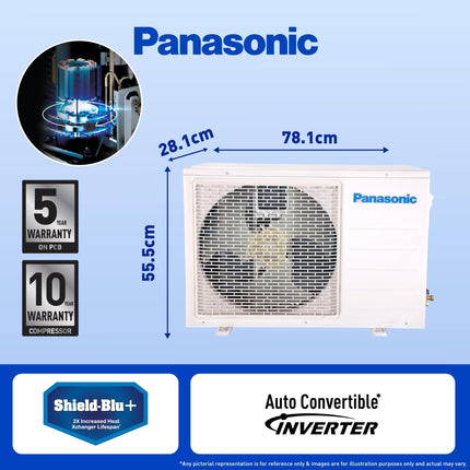 Panasonic 1.5 Ton 5 Star Wi-Fi Inverter Smart Split AC (India's 1st Matter Enabled RAC, Copper Condenser, 7in1 Convertible, True AI, 4 Way Swing, PM 0.1 Filter, CS/CU-NU18ZKY5W, 2024 Model, White) 