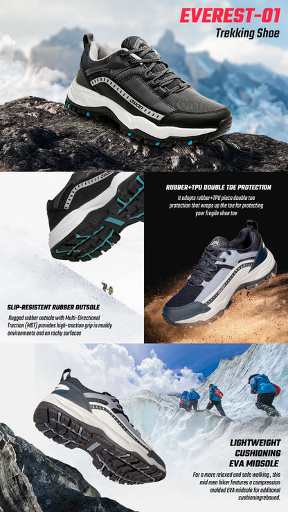 ASIAN Men's Everest-01 Sports Trekking & Hiking,Walking Shoes with Rubber Outsole & Memory Foam Insole Lace-Up Shoes for Men's & Boy's