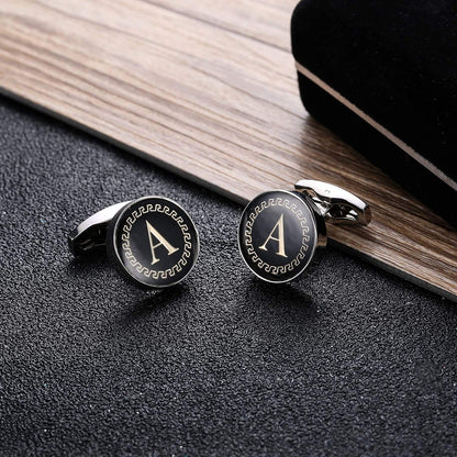 Yellow Chimes Exclusive Collection Alphabet Letters Stainless Steel Statement Cufflinks for Men