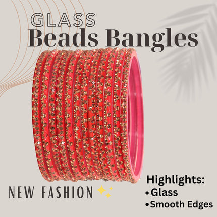 LAVAZZA Designer Glass Bangles Set with Diamond Stone For Women & Girls | Stylish Glass Bangles | Fancy Chudi Set | Traditional Women's Bangles | Fashion Jewellery- Set of 12