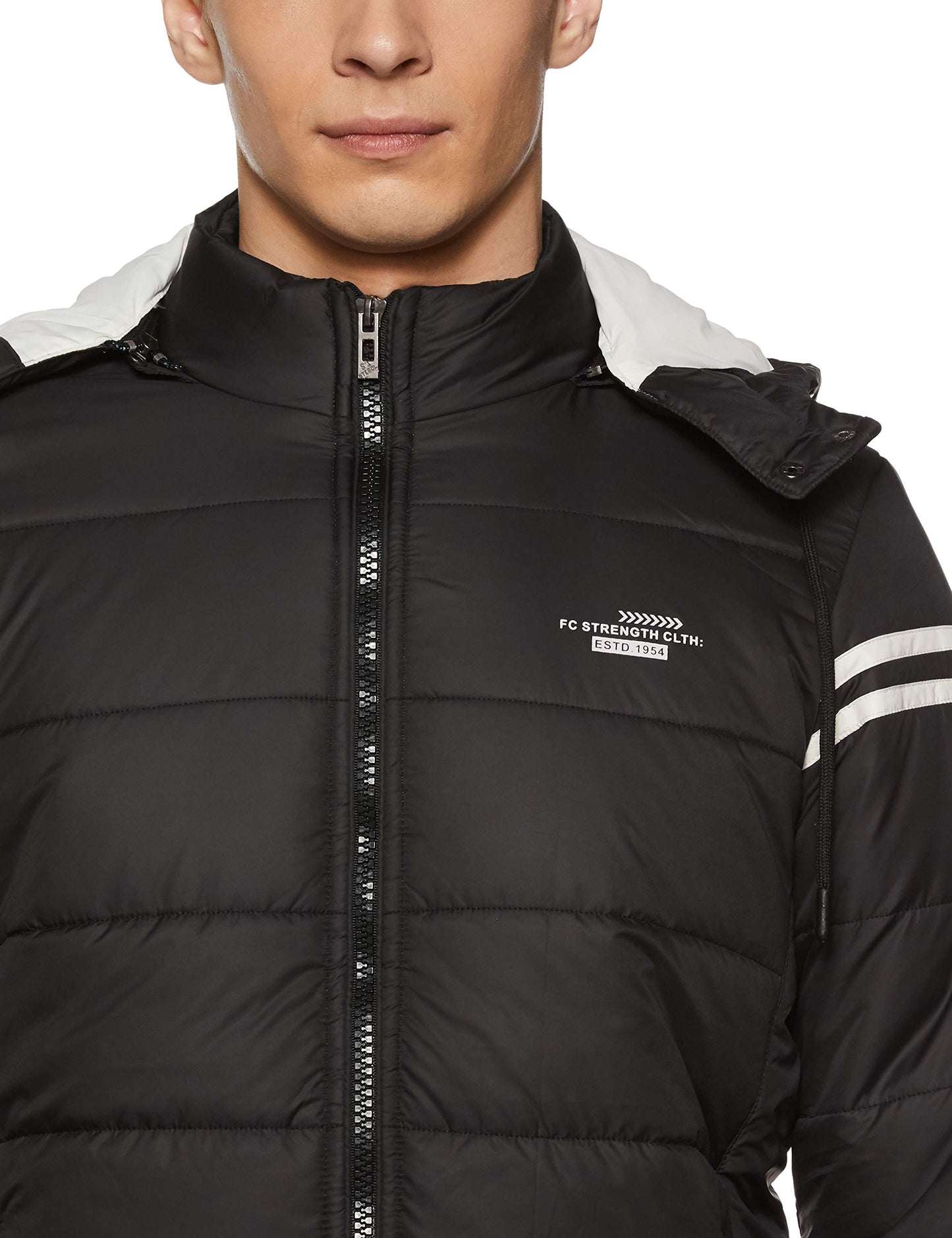 Men's Regular Fit Quilted Bomber Jacket with Detachable Hood - Winter Warm, Insulated Lining, Ribbed Cuffs, and Stylish Design