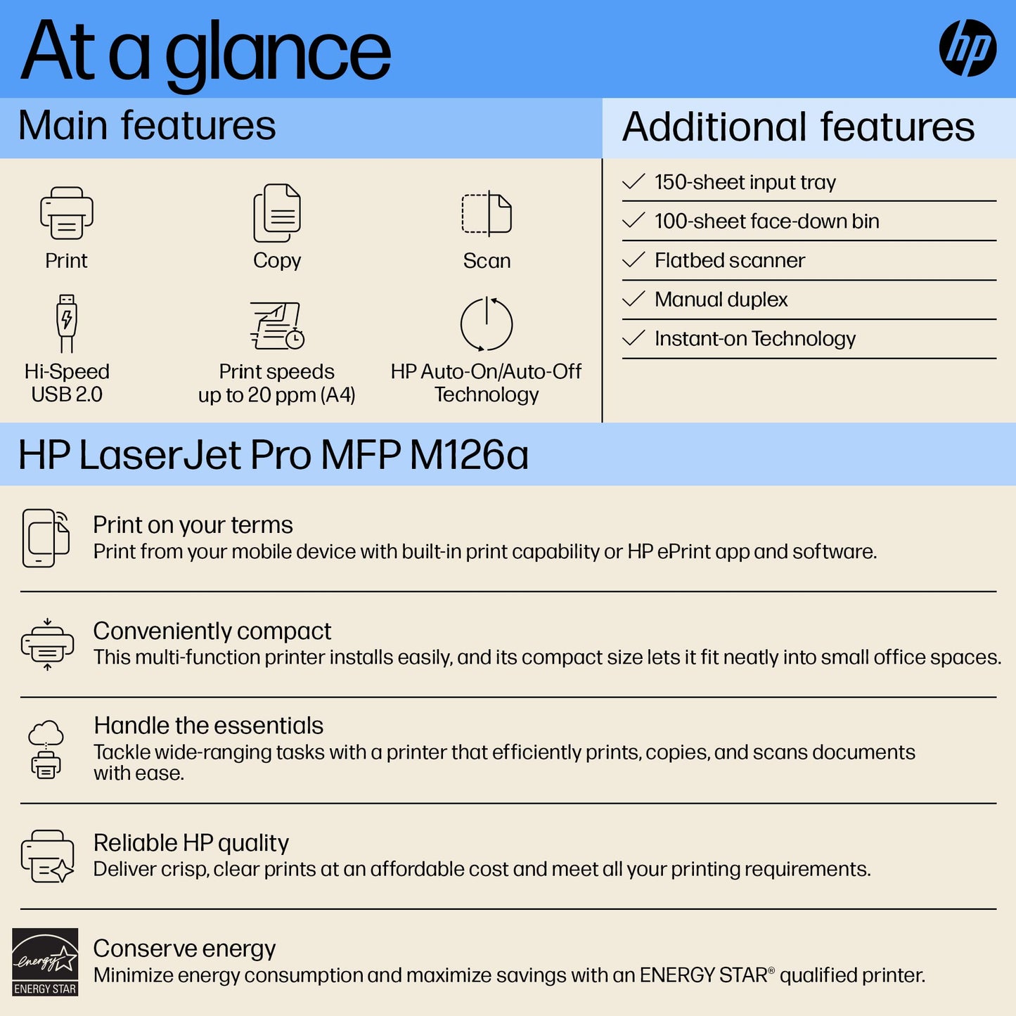 HP Laserjet Pro M126Nw All-in-One B&W Wireless Monochrome Laser Printers for Home: Print, Copy, & Scan, Compact, Easy Mobile Printing, Black