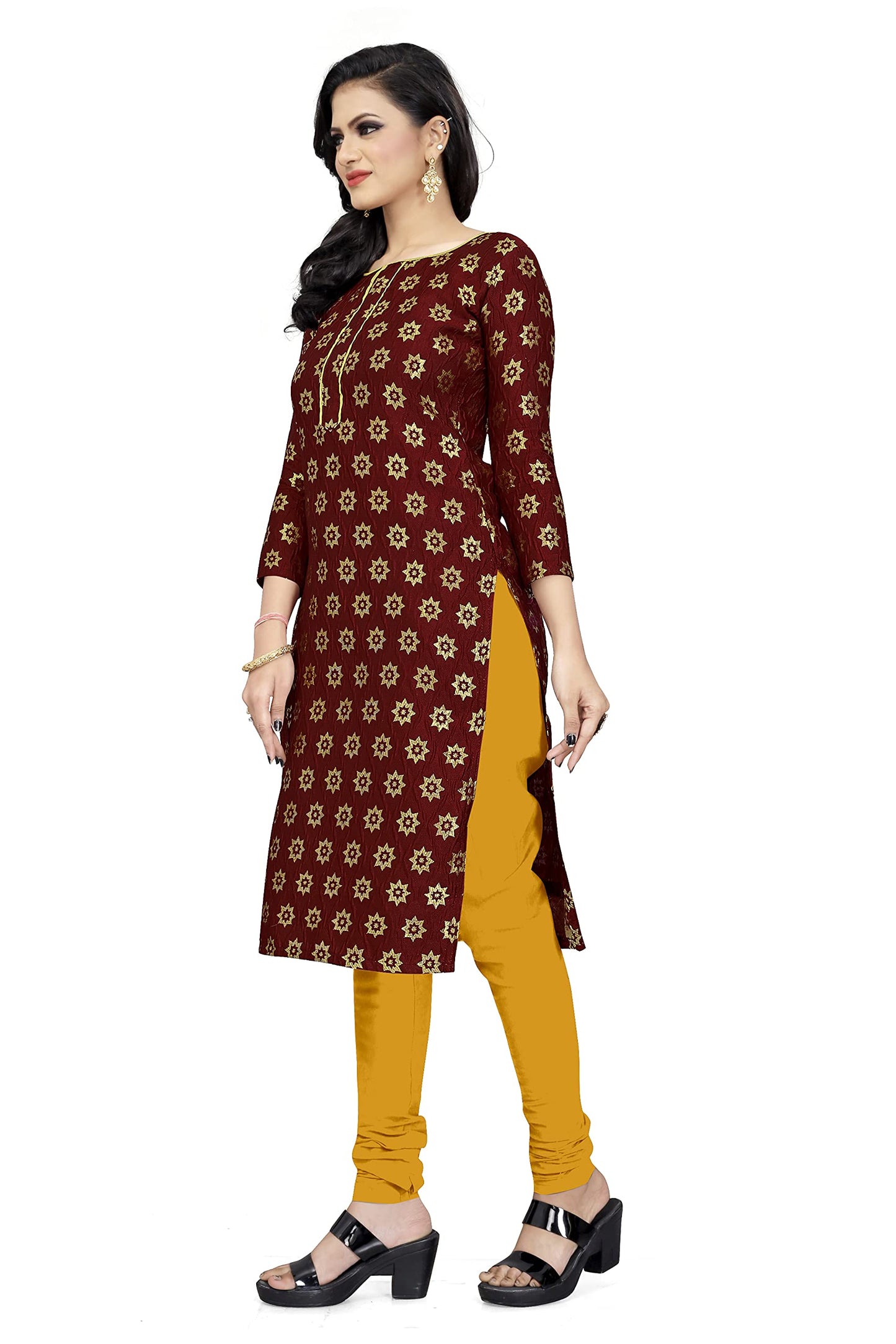 EthnicJunction Women's Banarasi Silk Blend Unstitched Salwar Suit Material