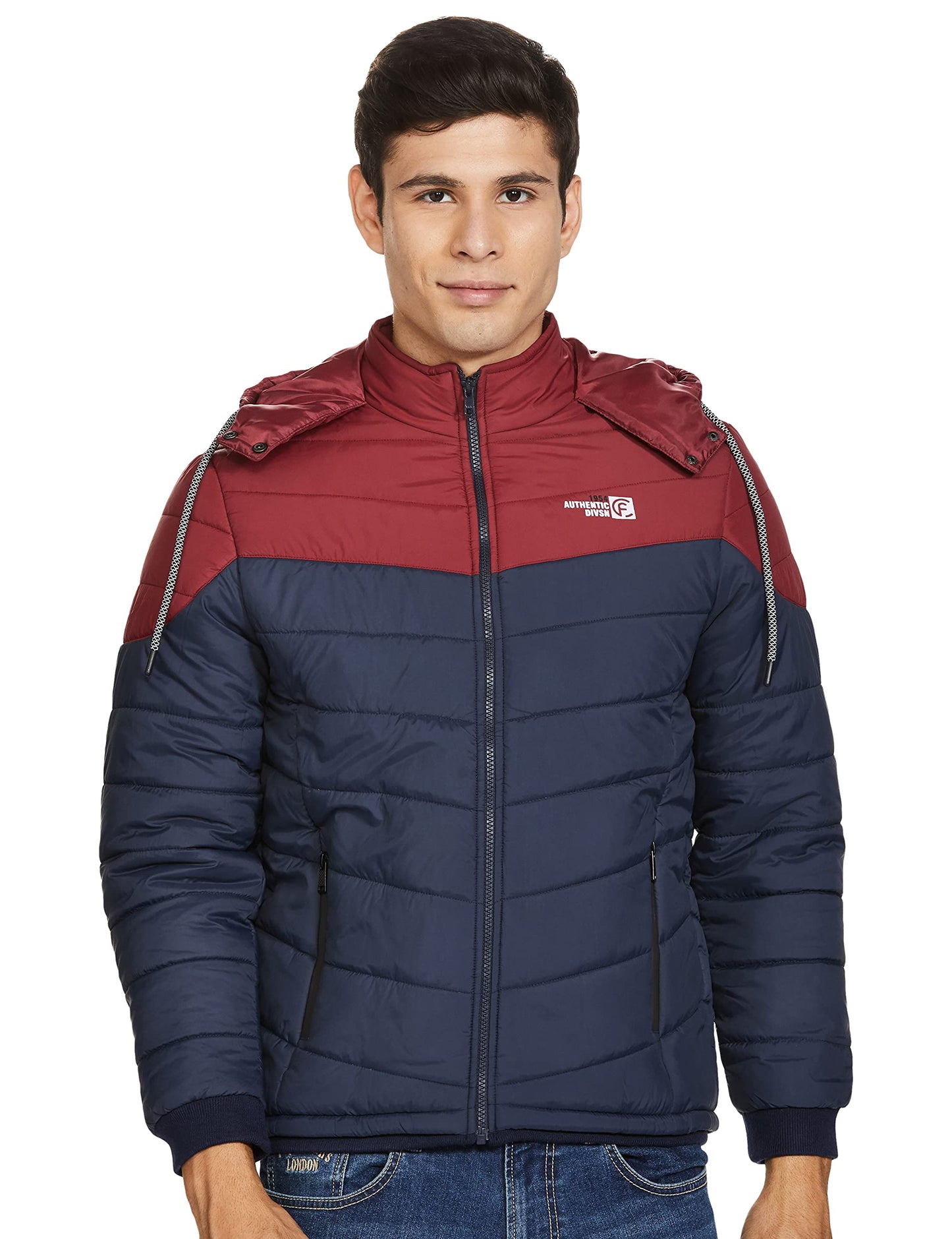 Men's Regular Fit Quilted Bomber Jacket with Detachable Hood - Winter Warm, Insulated Lining, Ribbed Cuffs, and Stylish Design