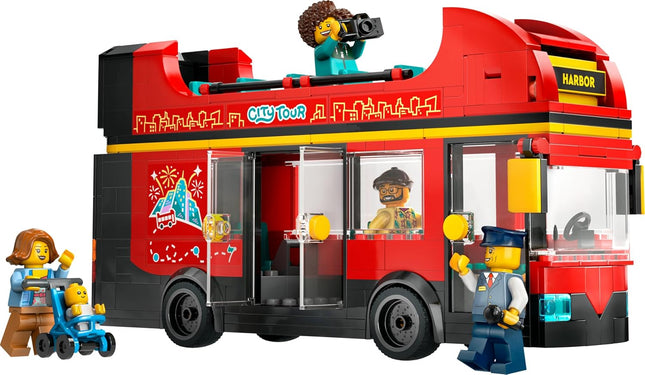 LEGO City Red Double-Decker Sightseeing Bus Toy 60407 Building Blocks Toys for 7+ Gift for Boys and Girls