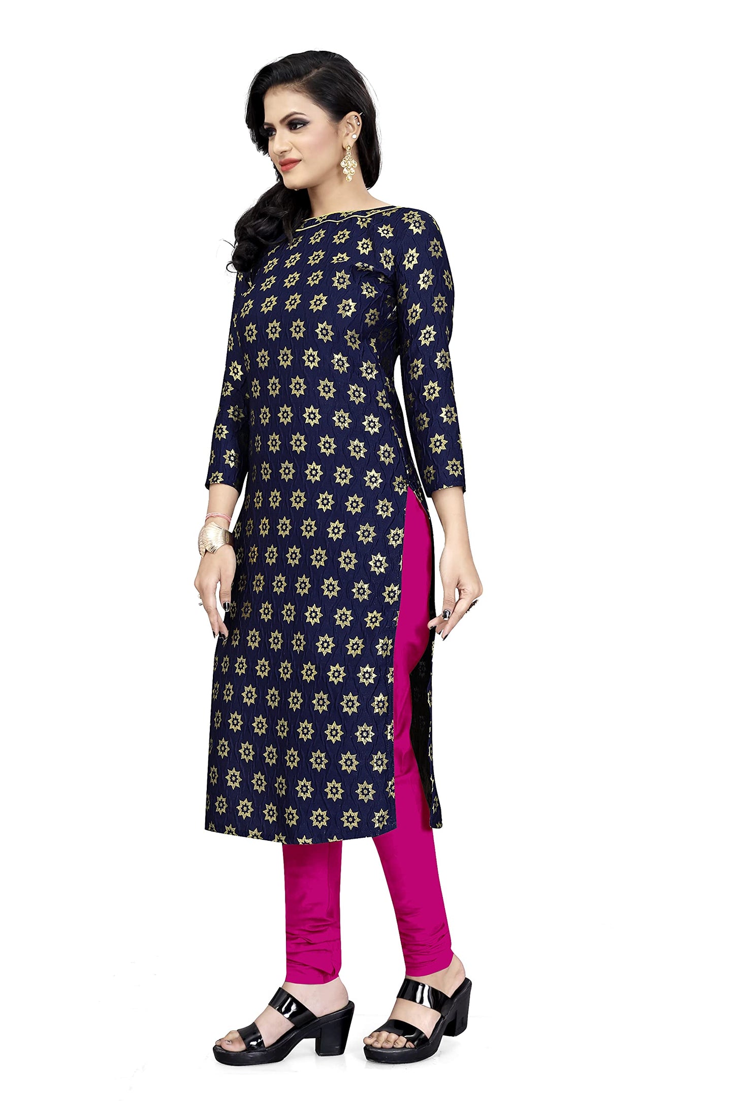 EthnicJunction Women's Banarasi Silk Blend Unstitched Salwar Suit Material