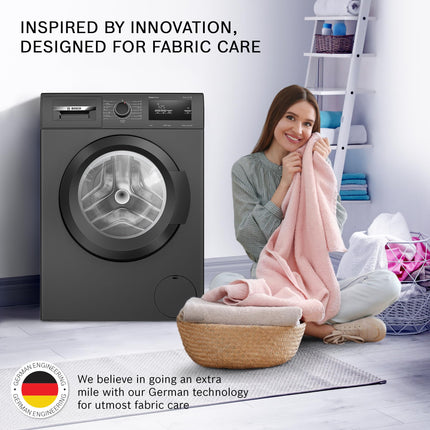 Bosch 7 kg 5 Star Fully-Automatic Front Loading Washing Machine (WAJ24266IN, Silver, AI active water plus, In-Built Heater, BLDC Inverter motor, Steam)