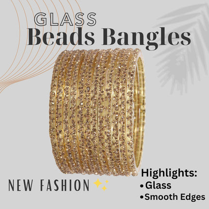 LAVAZZA Designer Glass Bangles Set with Diamond Stone For Women & Girls | Stylish Glass Bangles | Fancy Chudi Set | Traditional Women's Bangles | Fashion Jewellery- Set of 12