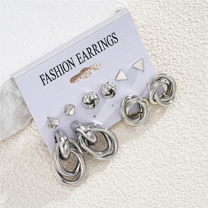 Shining Diva Fashion 11 Pairs Combo Set Celebrity Inspired Latest Trendy Stylish Gold Plated Geometric Twist Pearl Hoop Dangle Earrings for Women and Girls