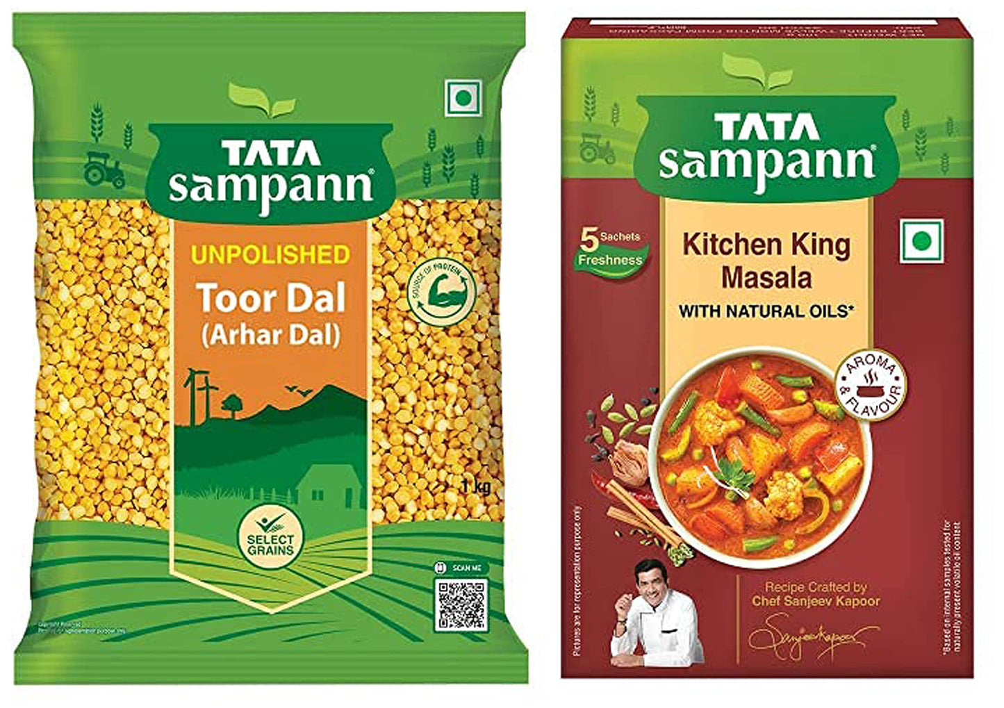 Tata Sampann Unpolished Toor Dal/Arhar Dal, 1kg