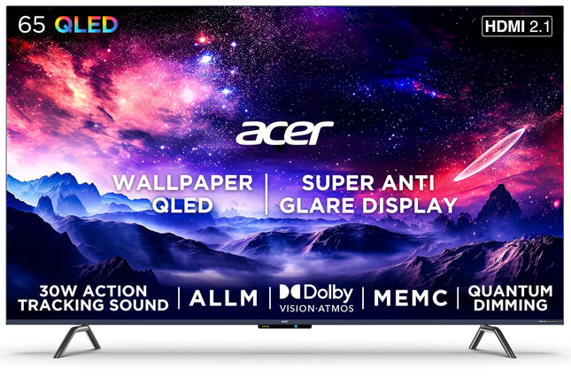 Acer 164 cm (65 inches) W Series 4K Ultra HD QLED Smart Android TV AR65AR2851QD (Metallic Grey) 