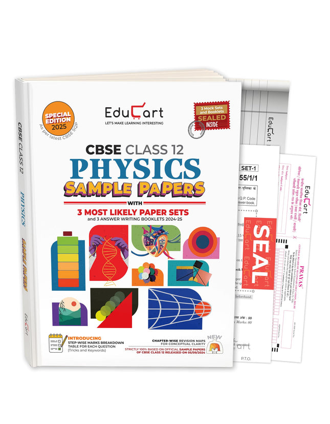 Educart CBSE Physics Class 12 Sample Paper 2024-25 (With exclusive CBSE Mock Booklets for 2025 Exam)