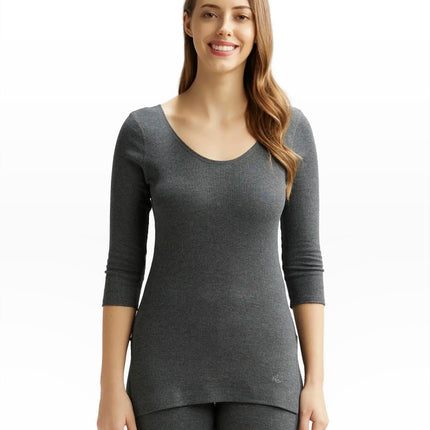 Jockey 2503 Women's Super Combed Cotton Rich Three Quarter Sleeve Thermal Tailored Fit Top with Stay Warm Technology