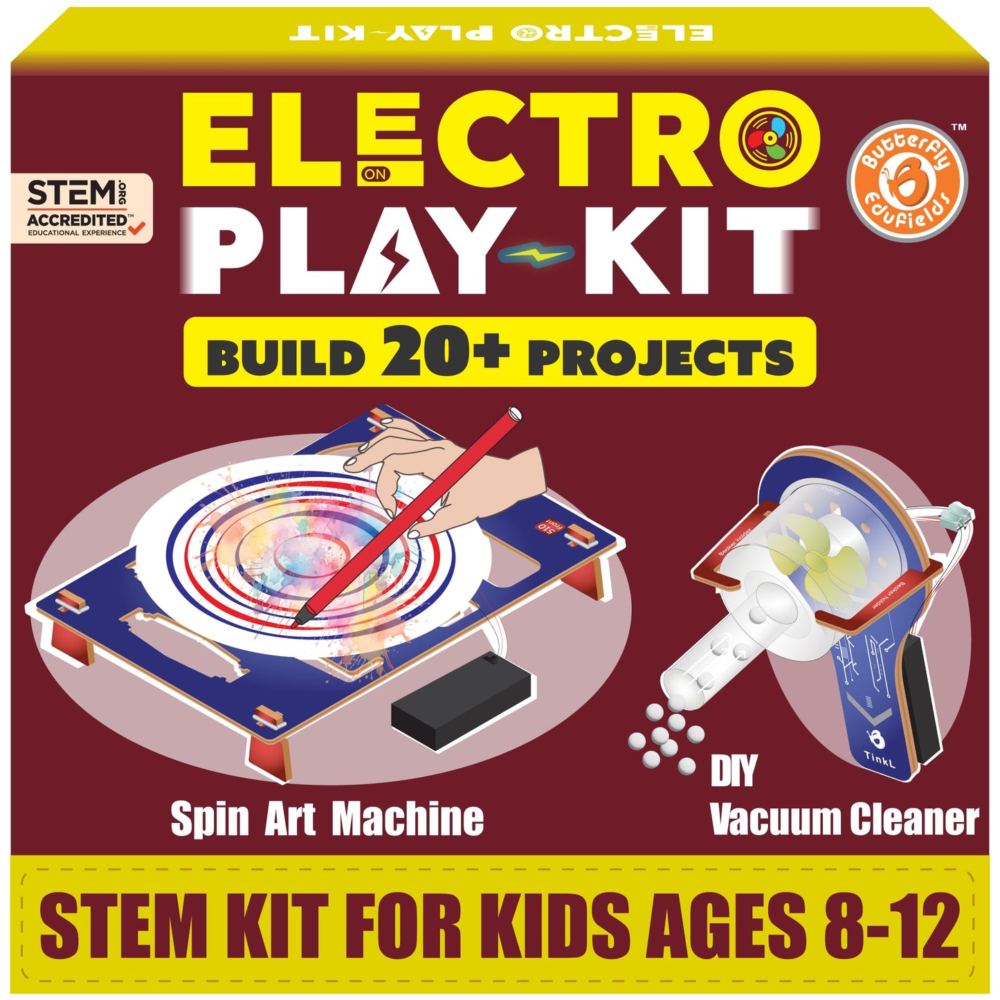 Butterfly EduFields 30In1 Science Project Kit | Birthday Gift For Boys Girls Ages 8 10 12 14 Years | 30+ Electricity Magnetism Diy Stem Projects | Educational Learning Stem Toys For 8 To 12 Year Olds