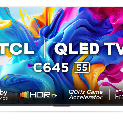 TCL 139 cm (55 inches) 4KUltra HD Smart QLED Google TV 55C645 (Black) 