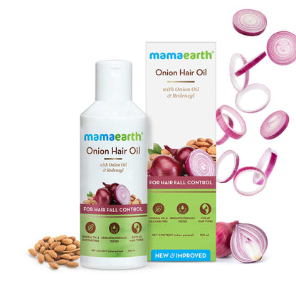 Mamaearth Onion Hair Oil for Men & Women with Onion & Redensyl for Hair Fall Control, Hair Growth Oil for Hair Fall - 250ml