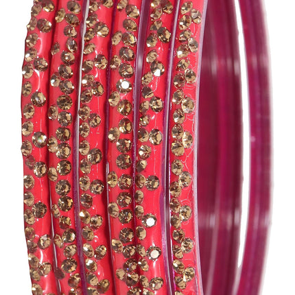 LAVAZZA Designer Glass Bangles Set with Diamond Stone For Women & Girls | Stylish Glass Bangles | Fancy Chudi Set | Traditional Women's Bangles | Fashion Jewellery- Set of 12