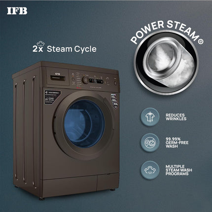 IFB 7 Kg 5 Star with 2X Power Steam, AI Powered, Fully Automatic Front Load Washing Machine (DIVA AQUA MXS 7010, In-built Heater, Mocha) 